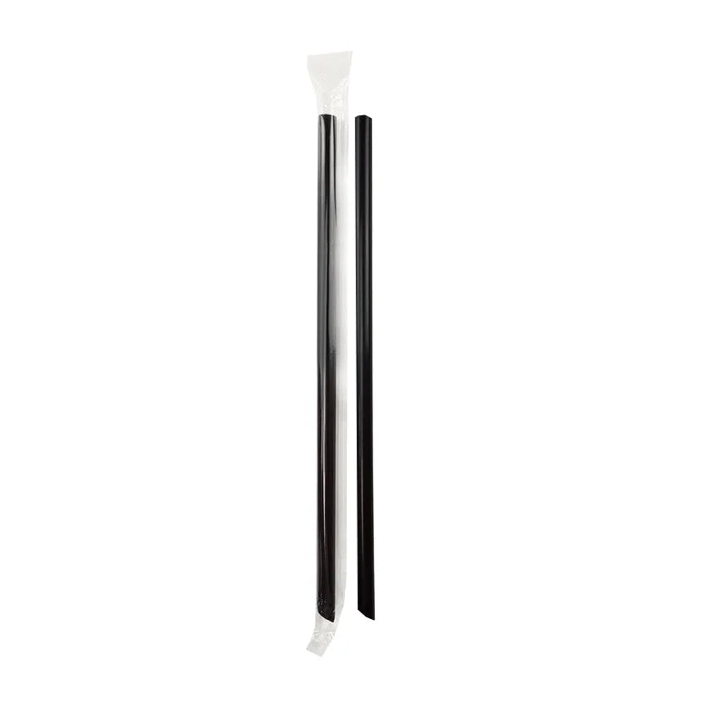 Small Black Straw | 8mm × 210mm Individually Wrapped (4,000/Case)