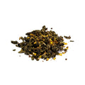 Osmanthus Oolong Tea espresso-style filter bag with oolong leaves and osmanthus petals