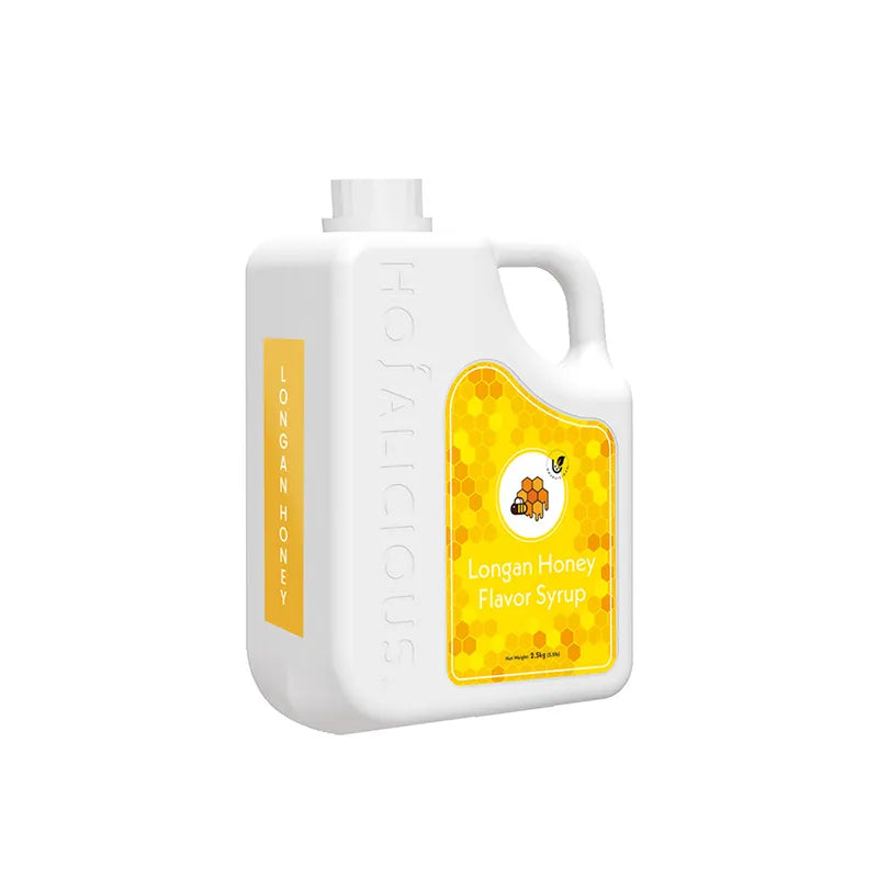 Longan Honey Syrup 5.5 lb bottle, flavor syrup for bubble tea and café drinks.