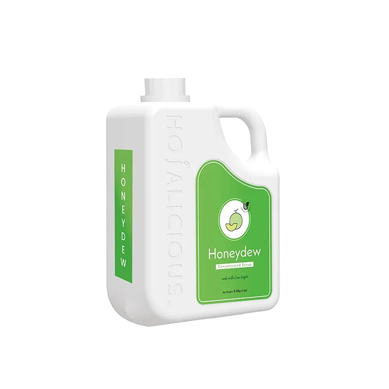 Hojalicious Honeydew Concentrated Syrup, 2.5kg bulk jug, crafted with a cane sugar formula.