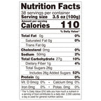 Nutrition facts label for pineapple coconut jelly, compliant with export food labeling standards.