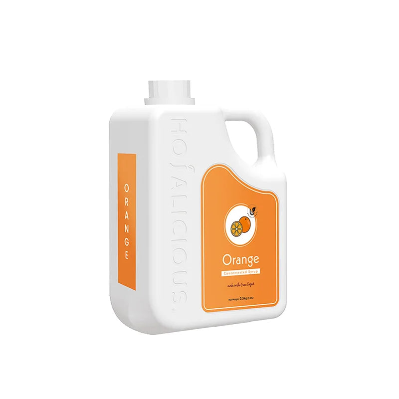 Hojalicious Orange Concentrated Syrup 2.5kg bulk size for bubble tea and desserts.